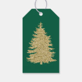 金ゴールドパインツリーズ金ゴールド雪片 ギフトタグ (裏面)