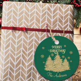 金ゴールドパインツリーズ金ゴールド雪片 フェイバータグ