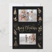 金ゴールドパインツリーブランチ写真メリークリスマス (正面)