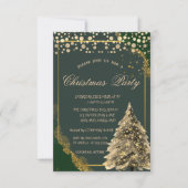 金ゴールドパインツリー、ドットグリーンカンパニークリスマスパーティー 招待状 (正面)