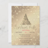 金ゴールドパインツリー、金ゴールドクリスマスパーティー 招待状 (正面)