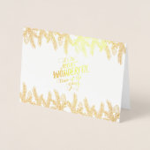 金ゴールドパインフレーム冬の休日のウィッシュ写真 箔カード (正面)