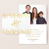 金ゴールドパインフレーム冬の休日のウィッシュ写真 箔カード (ディスプレー)