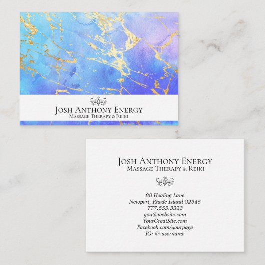 *~*金ゴールドパステルネブラ銀河系ユニバースアクアAP3ブー 名刺 (正面/裏面)