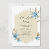 金ゴールドパステルフローラブライダル茶パーティーブライダルシャワー 招待状 (正面)