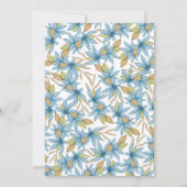 金ゴールドパステルフローラブライダル茶パーティーブライダルシャワー 招待状 (裏面)