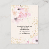 金ゴールドパステルフローラロゴジュエリーイヤリングネックレス 名刺 (裏面)