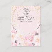 金ゴールドパステルフローラロゴジュエリーイヤリングネックレスb 名刺 (正面)