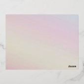 金ゴールドパステルモダンユニコーン誕生日招待状 箔招待状ポストカード (裏面)