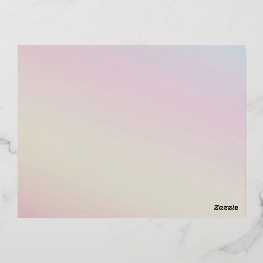 金ゴールドパステルモダンユニコーン誕生日招待状 箔招待状ポストカード (裏面)