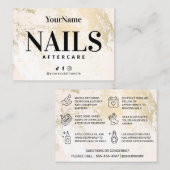 金ゴールドパステル爪、 ネイルアフターケア名刺 名刺 (正面/裏面)