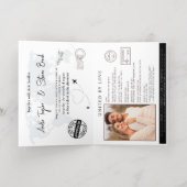 金ゴールドパスポート結婚式招待状 箔グリーティングカード (内側レイダウン)