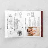 金ゴールドパスポート結婚式招待状 箔グリーティングカード (内側レイダウン)