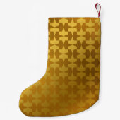金ゴールドパターエレガントンクリスマスホリデー スモールクリスマスストッキング (裏面)