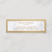 金ゴールドパターンはさみ大理石HairStylist割引 スキニー名刺 (裏面)