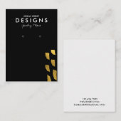 金ゴールドパターンイヤリング表示カード 名刺 (正面/裏面)