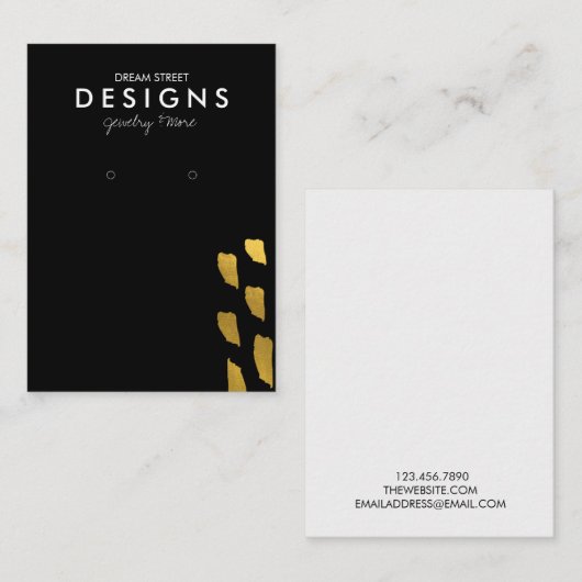 金ゴールドパターンイヤリング表示カード 名刺 (正面/裏面)