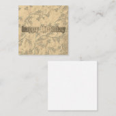金ゴールドパターンハッピーバースデー ノートカード (正面/裏面)