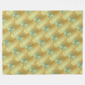 金ゴールドパターン フリースブランケット (正面(横))