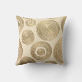 金ゴールドパターン：光沢のある抽象芸術高級デザイン クッション (裏面)