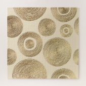 金ゴールドパターン：光沢のある抽象芸術高級デザイン ジグソーパズル (横)