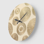 金ゴールドパターン:光沢のある抽象芸術高級デザイン ラージ壁時計 (傾斜)