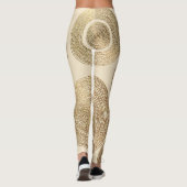 金ゴールドパターン：光沢のある抽象芸術高級デザイン レギンス (裏面)