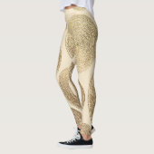 金ゴールドパターン：光沢のある抽象芸術高級デザイン レギンス (左)