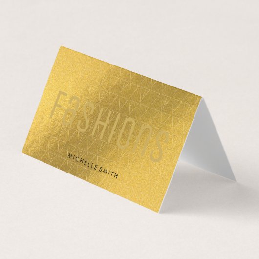 金ゴールドパターン |金ゴールドファッション 名刺 (正面)