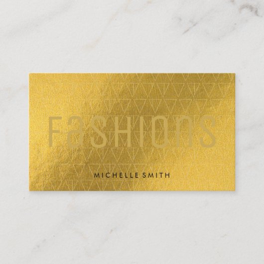 金ゴールドパターン |金ゴールドファッション 名刺 (正面)