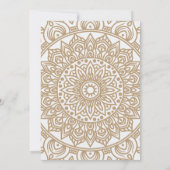 金ゴールドパターンnikahイスラム結婚式招待状 招待状 (裏面)