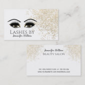 金ゴールドパテ魅力的ィナ長いメイクアップ目 名刺 (正面/裏面)