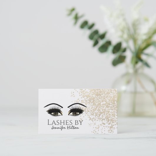 金ゴールドパテ魅力的ィナ長いメイクアップ目 名刺 (スタンド正面)