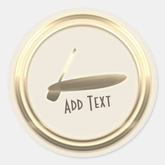 金ゴールドパドルステッカー ラウンドシール (正面)