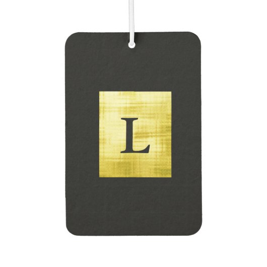 金ゴールドパネル付きブラックII カーエアーフレッシュナー (正面)