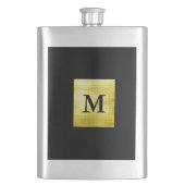 金ゴールドパネル付きブラックII フラスク (正面)