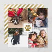 金ゴールドパピーポークリスマスホリデー4フォトカスタム シーズンカード (正面/裏面)