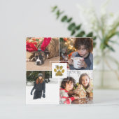 金ゴールドパピーポークリスマスホリデー4フォトカスタム シーズンカード (スタンド正面)