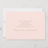 金ゴールドパリの弓は私のJr.ブライドメイド 招待状 (裏面)