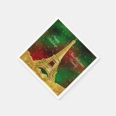 金ゴールドパリスカイライン#2クリスマススター スタンダードカクテルナプキン (角)