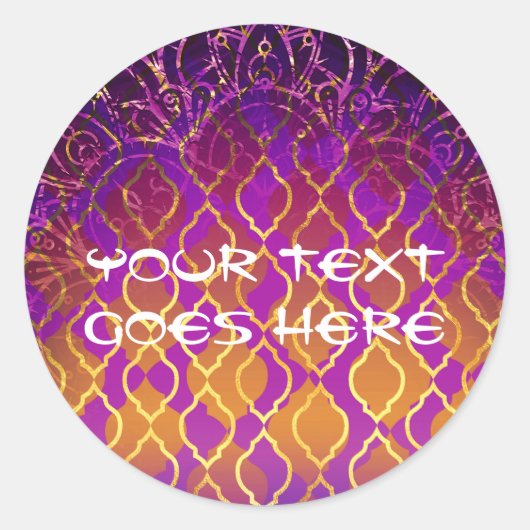 金ゴールドパレスアラビアンナイトスウィート16バースデーパーティー ラウンドシール (正面)