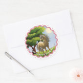 金ゴールドパロミノポニー誕生日パーティーサンキュー ラウンドシール (封筒)