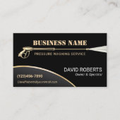 金ゴールドパワーウォッシャー圧力洗浄ハウスクリーニング 名刺 (正面)