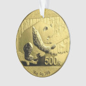 金ゴールドパンダコイン オーナメント (正面)