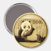 金ゴールドパンダコイン マグネット (正面/裏面)