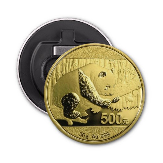 金ゴールドパンダコイン 栓抜き (正面)