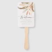 金ゴールドパンパスグラス結婚ズ・ウェルカムC100 ハンドファン (正面)