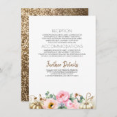 金ゴールドパンプキンピンクフローラ結婚花瓶の情報 エンクロージャーカード (正面/裏面)