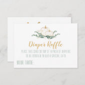 金ゴールドパンプキンベビーシャワーおむつラッフルカード 招待状 (正面/裏面)