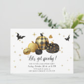 金ゴールドパンプキンレッツゲー不気味ハローウィンパーティ 招待状 (スタンド正面)